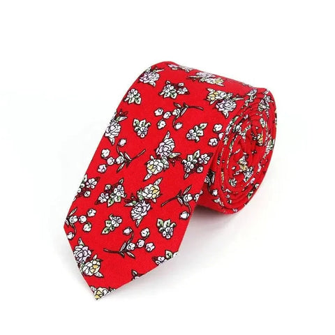 Cravate Fleurie  Rouge
