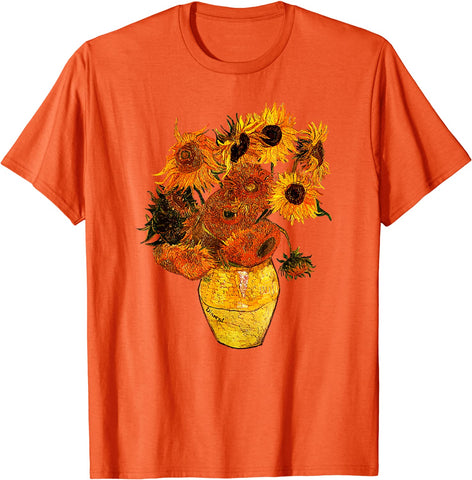T-Shirt Fleur  Van Gogh Orange