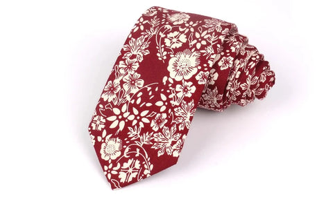 Cravate A Fleurs  Rouge