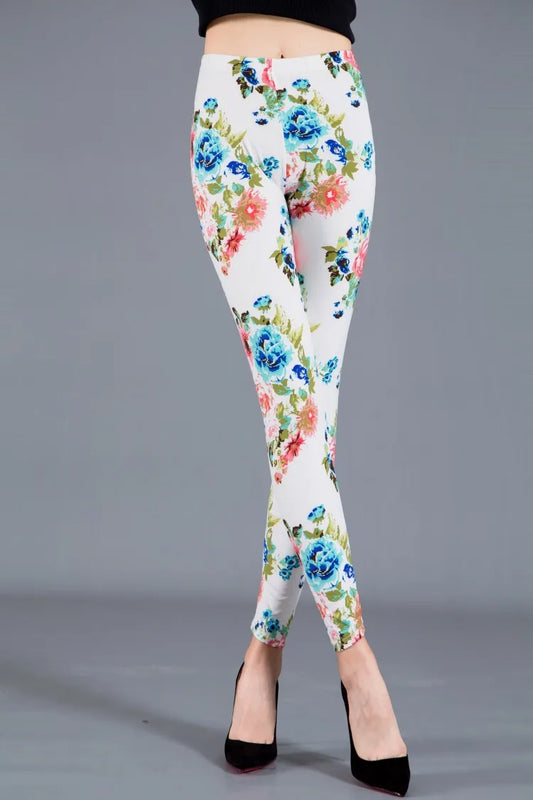 Legging Fleuri <br> Femme Blanc