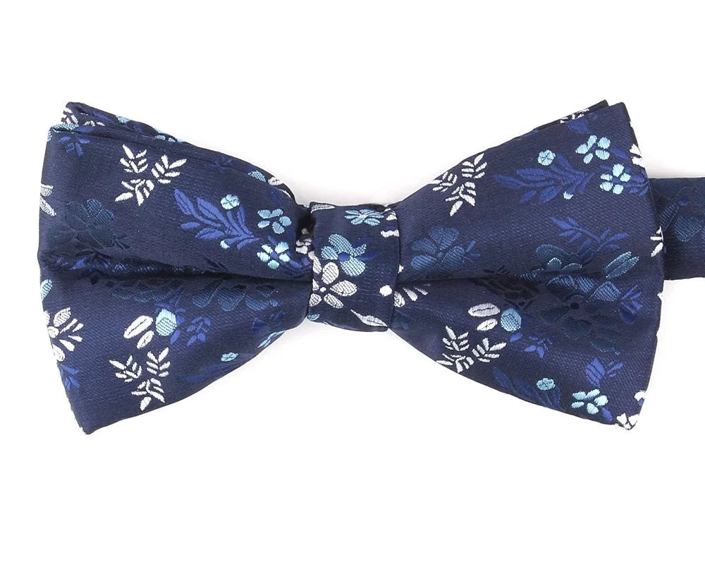 Noeud Papillon Fleuri <br> Bleu