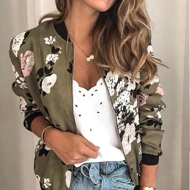 Veste Bomber A Fleurs