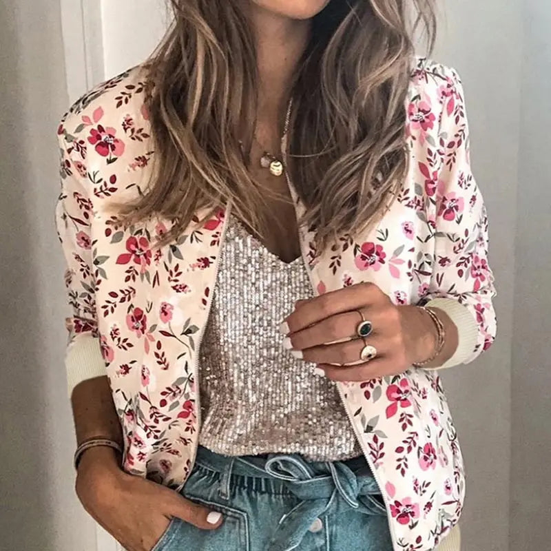 Veste Bomber A Fleurs