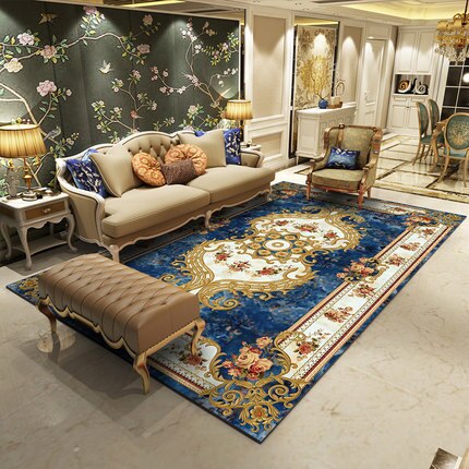 Tapis Fleur <br> Luxe Bleu Roi