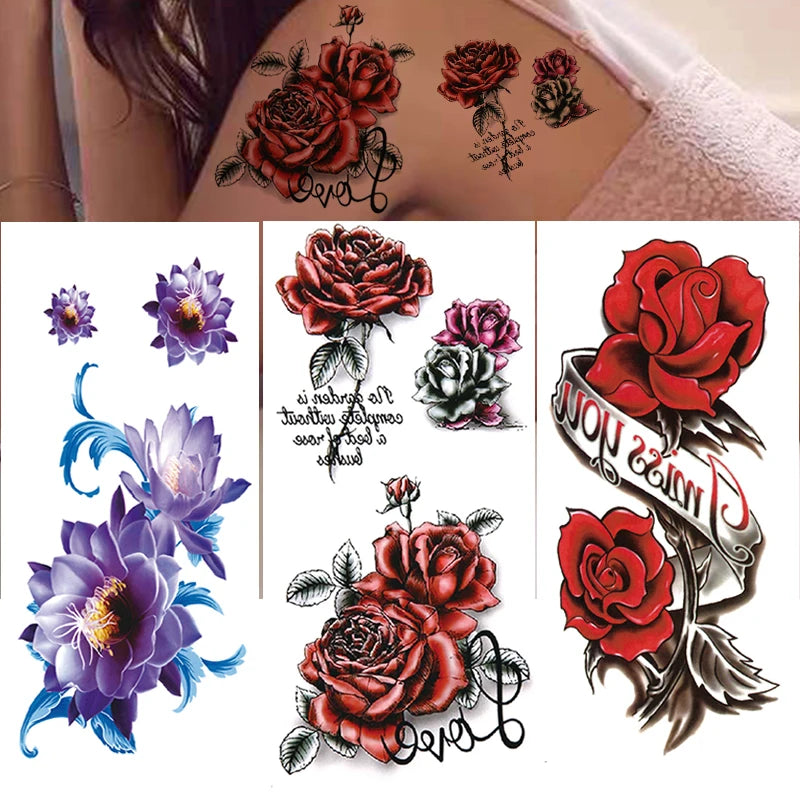 Tatuaje de rosa para mujer