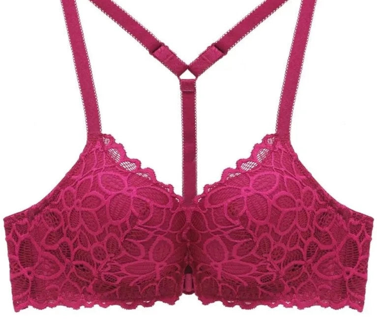 Soutien Gorge Fleuri <br> Dentelle Rose