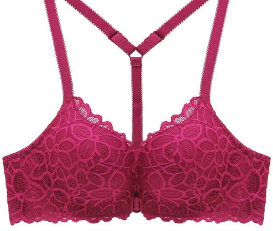 Soutien Gorge Fleuri <br> Dentelle Rose