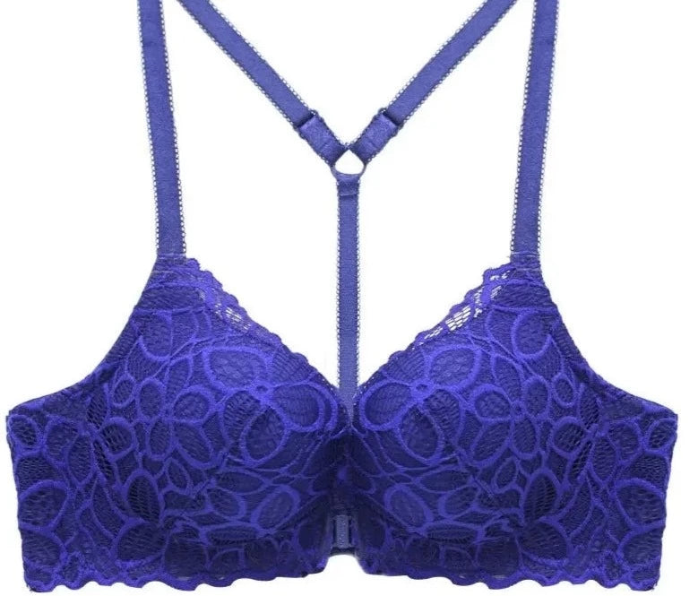 Soutien Gorge Fleuri <br> Dentelle Bleu