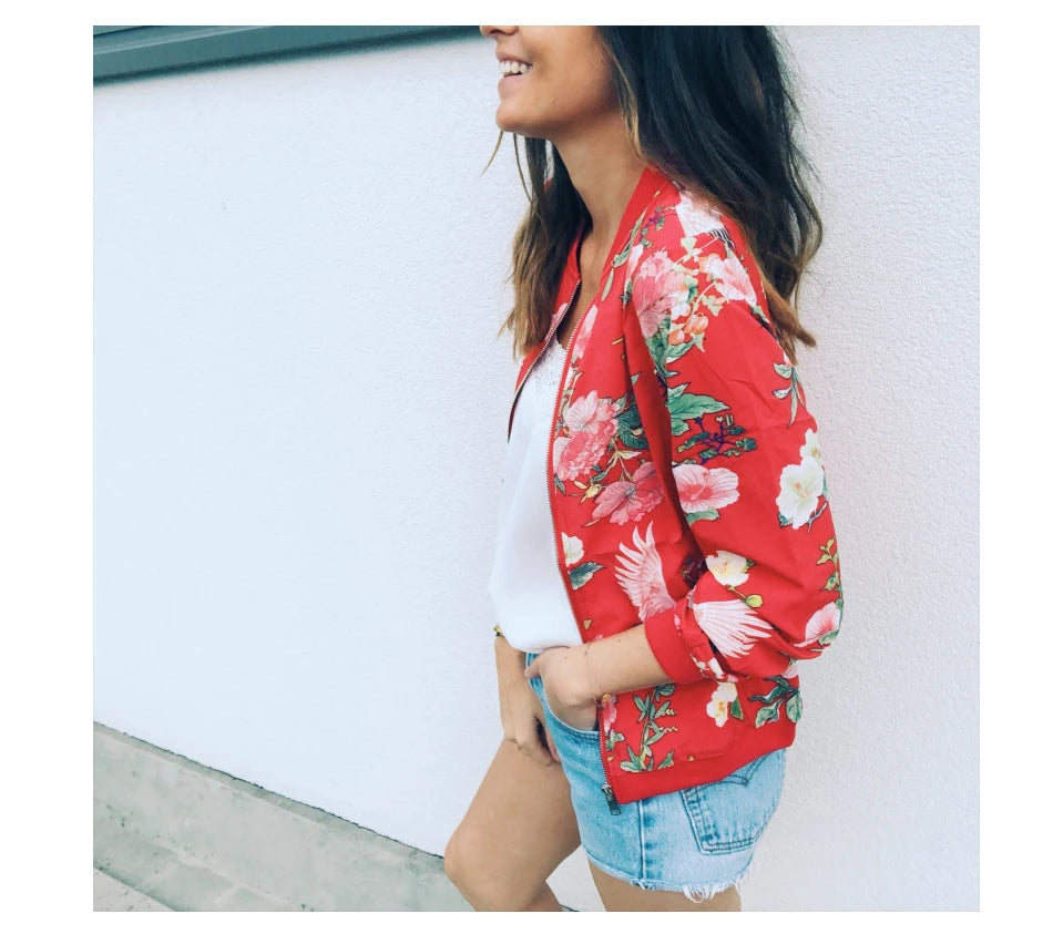 Veste Bomber A Fleurs