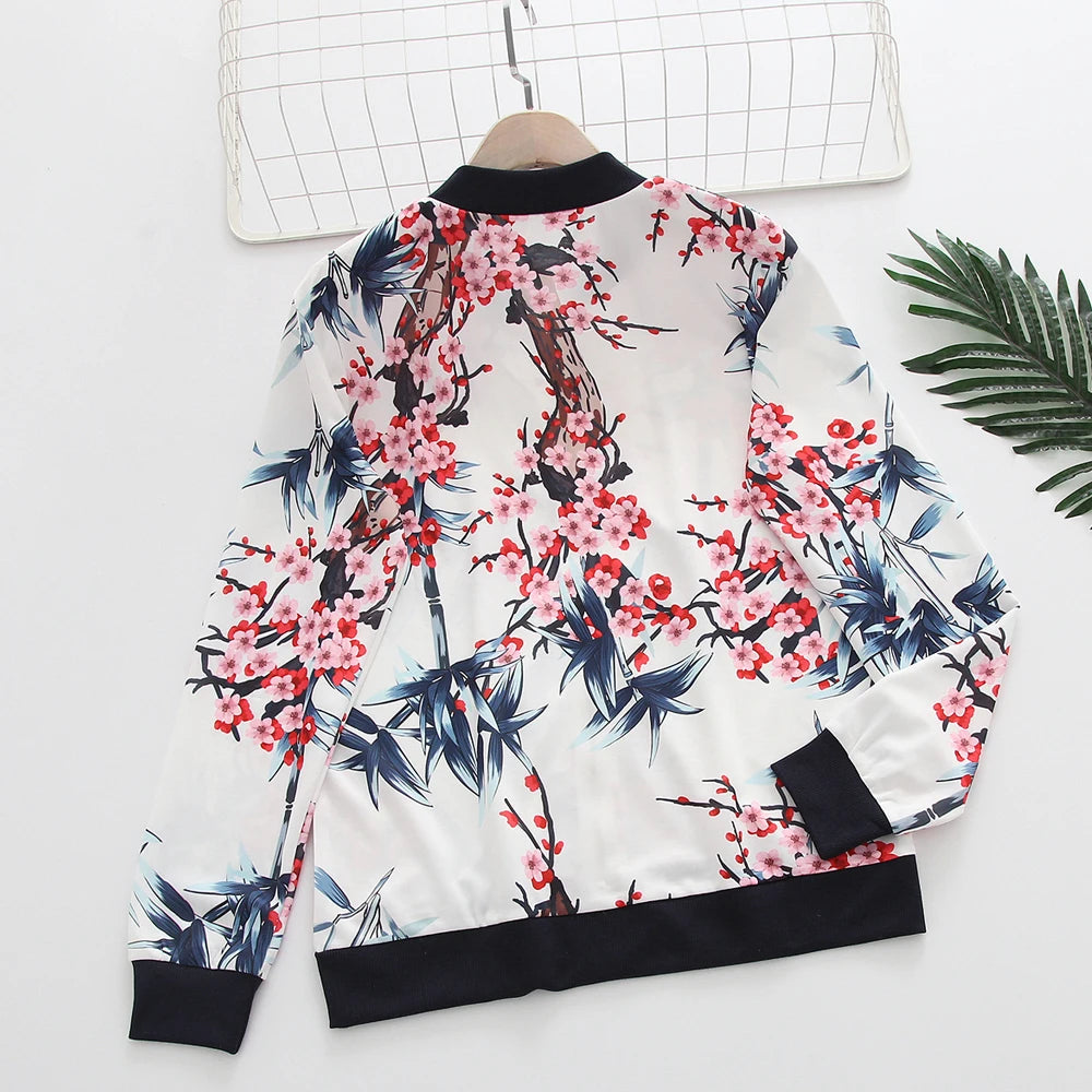 Veste Bomber A Fleurs