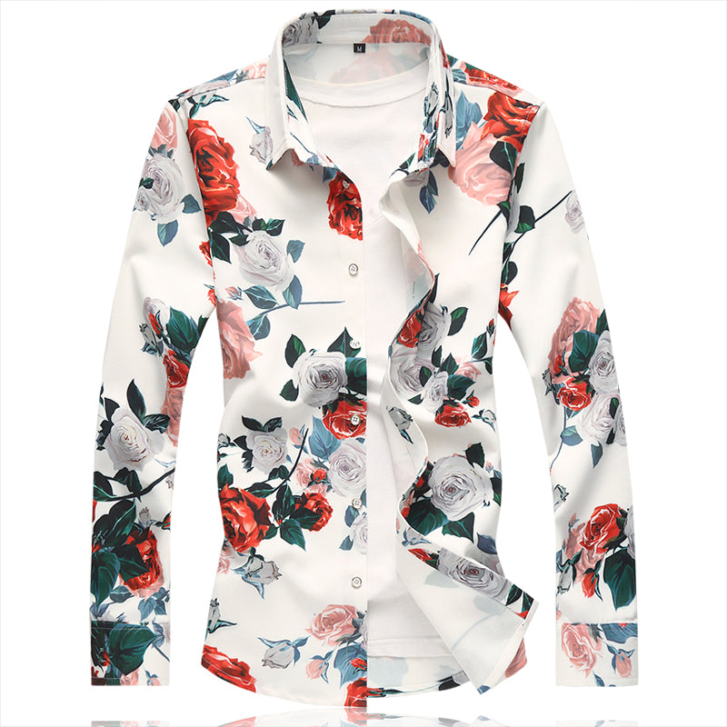 Chemise a Fleur Homme <br> Rose Design