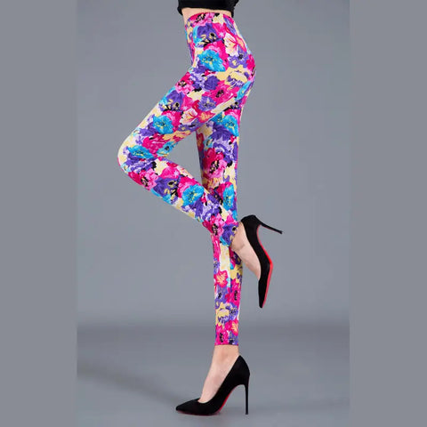 Legging Fleuri  Femme Multicolore