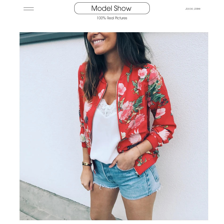 Veste Bomber A Fleurs