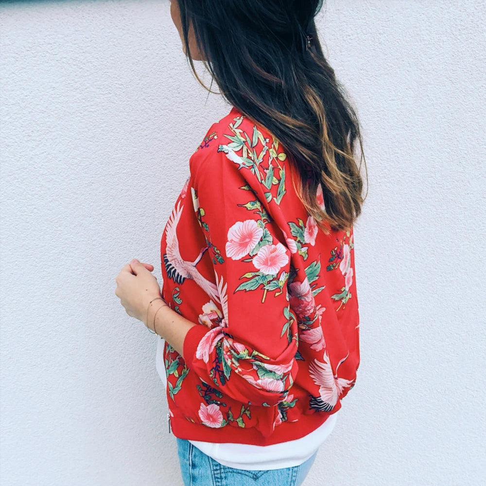 Veste Bomber A Fleurs