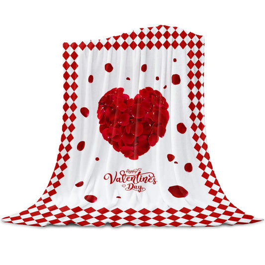 Plaid Fleuri <br> Saint Valentin Blanc