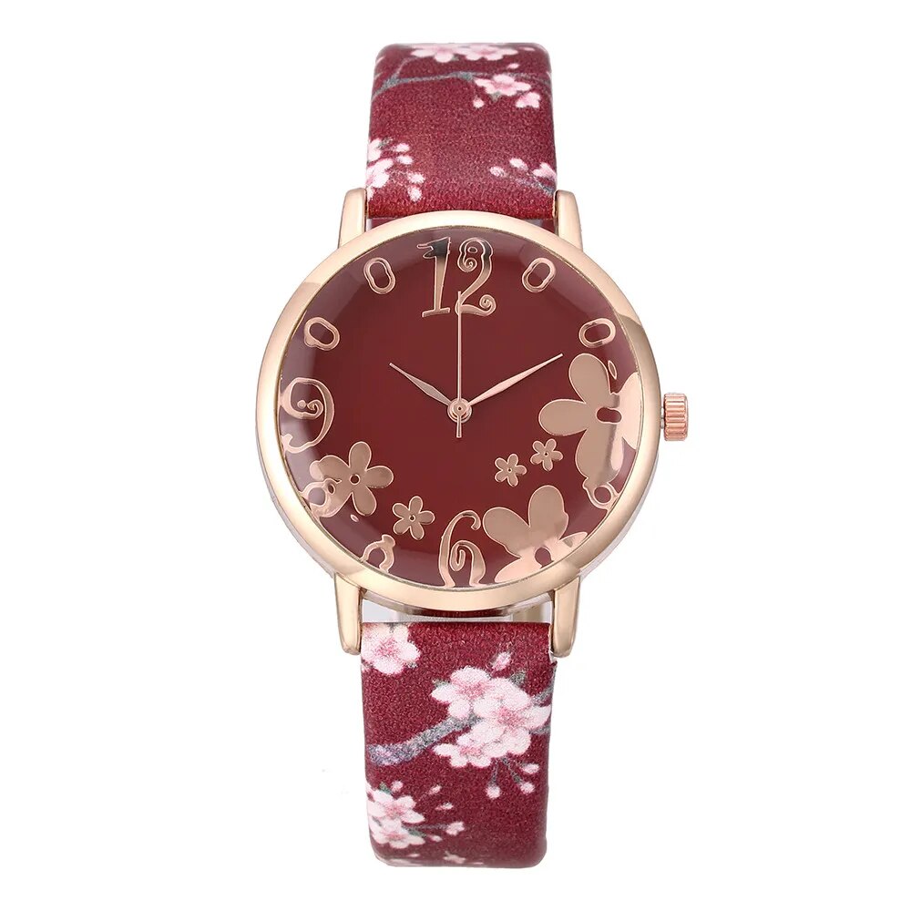 Montre Fleurie <br> Rouge