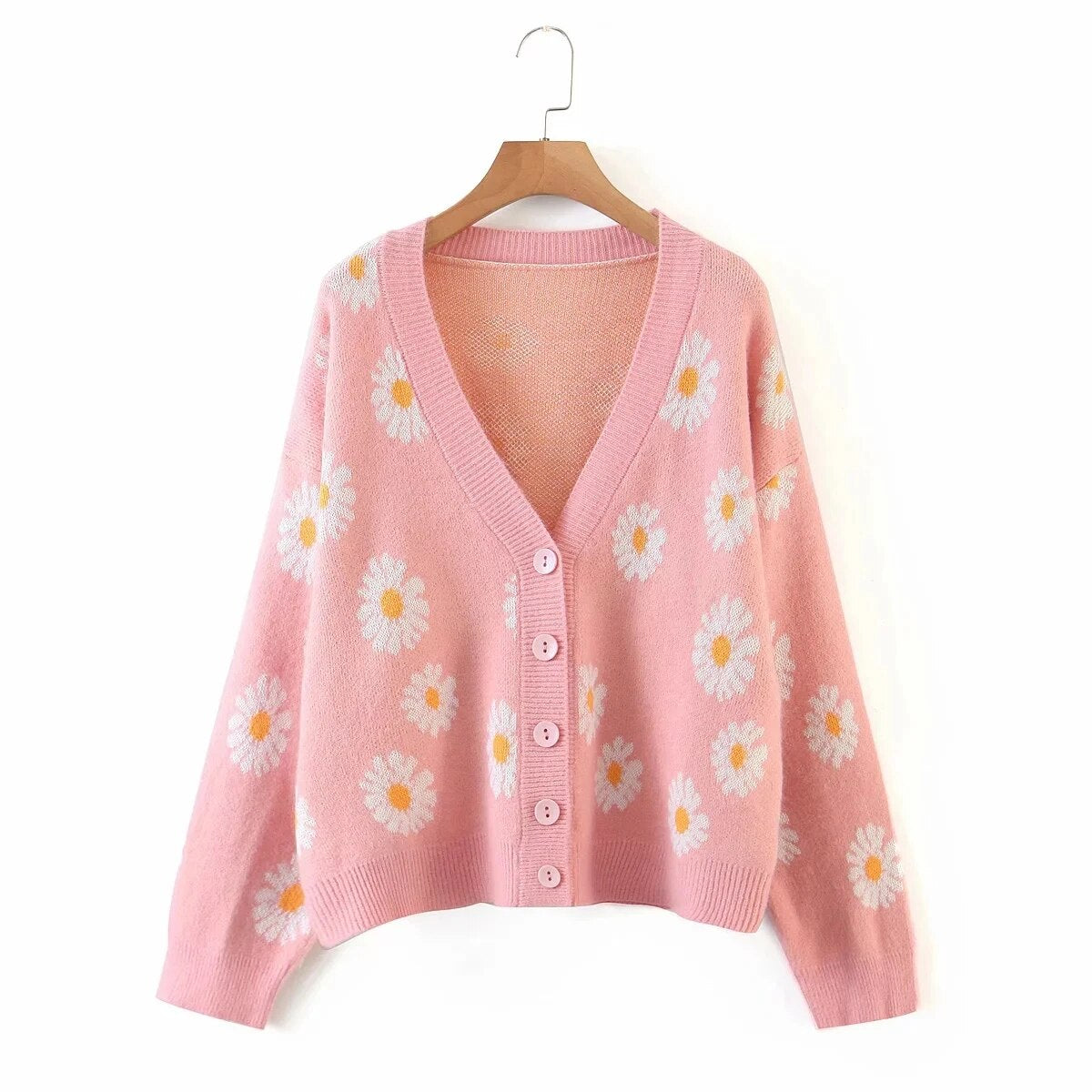 Cardigan Fleur <br> Marguerite Rose