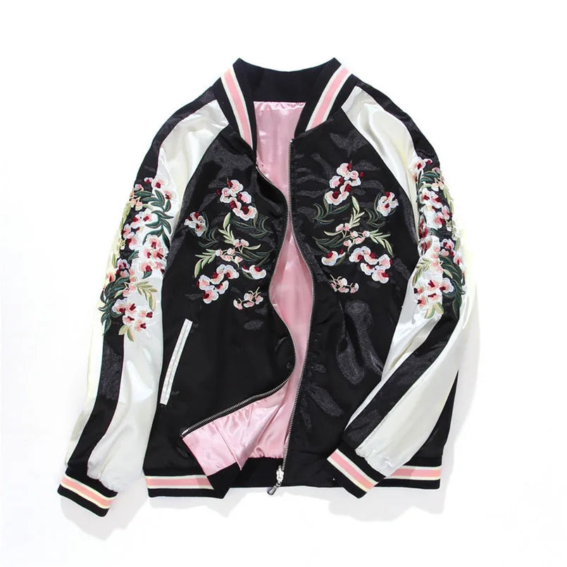 Blouson Bomber Femme Fleuri