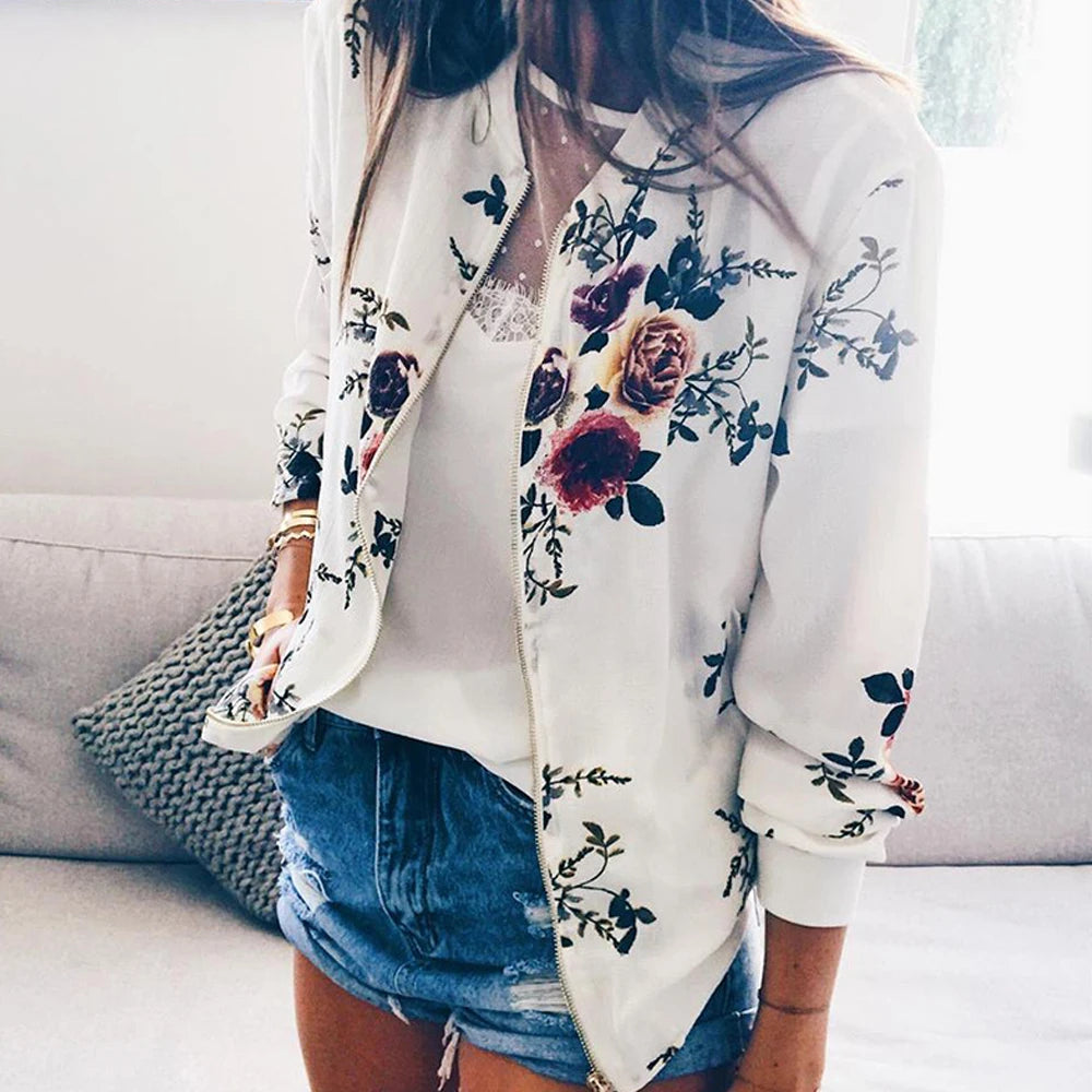 Veste Bomber A Fleurs