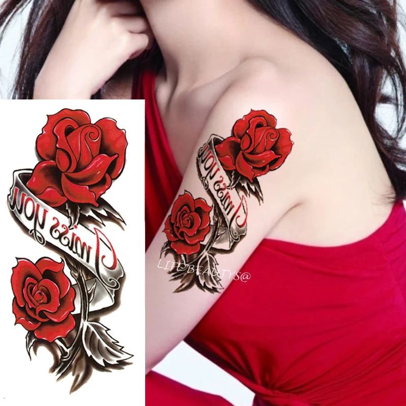 Tatuaje de rosa para mujer