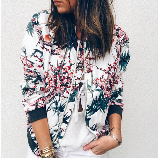 Veste Bomber A Fleurs