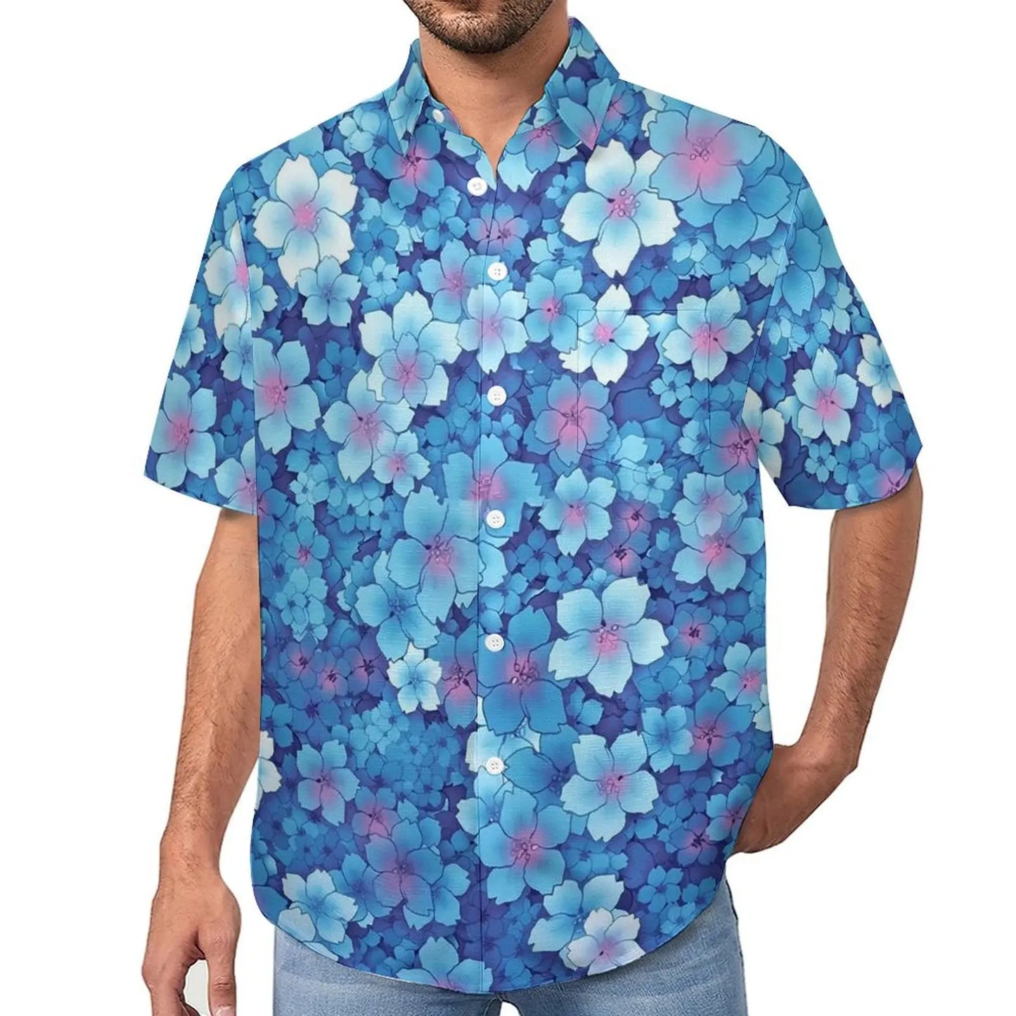 Camisa extragrande con flores para vacaciones para hombre