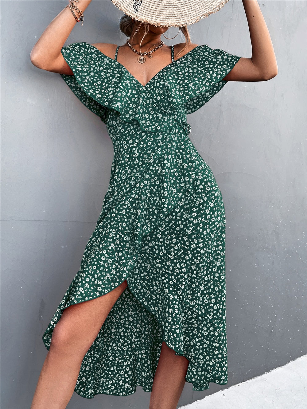 Robe Fleurie <br> Epuré Verte