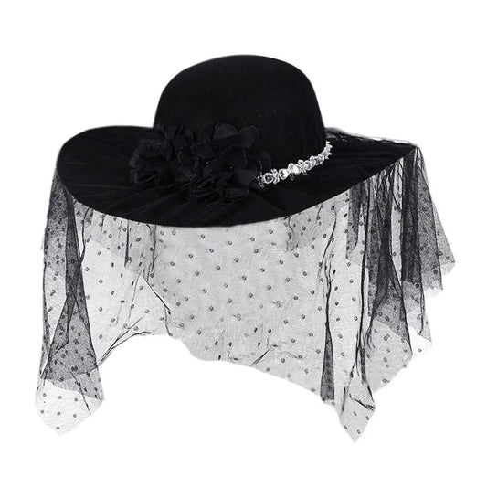 Chapeau Fleurie <br> Voile Noir