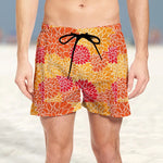 Short De Bain A Fleur  Orange Design