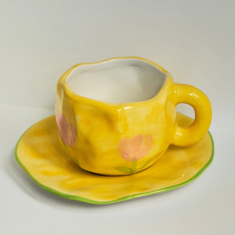 Tasse Vintage <br> Fleur Jaune