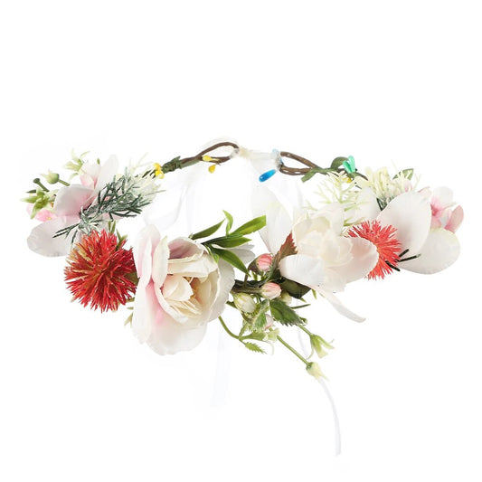 Couronne De Fleurs <br> Design Blanc Coloré