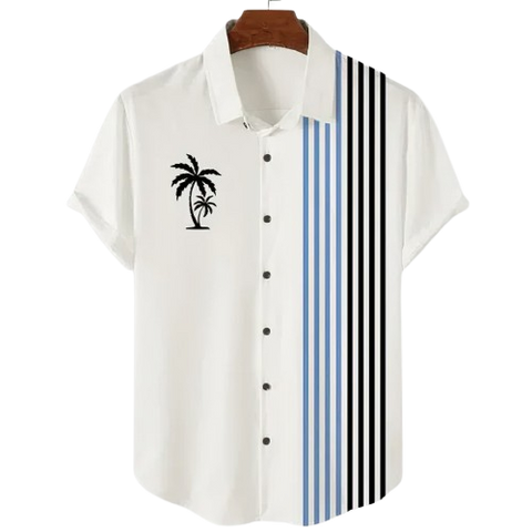 Chemise A Fleur Homme  Design Simple Palmier Paradisiaque