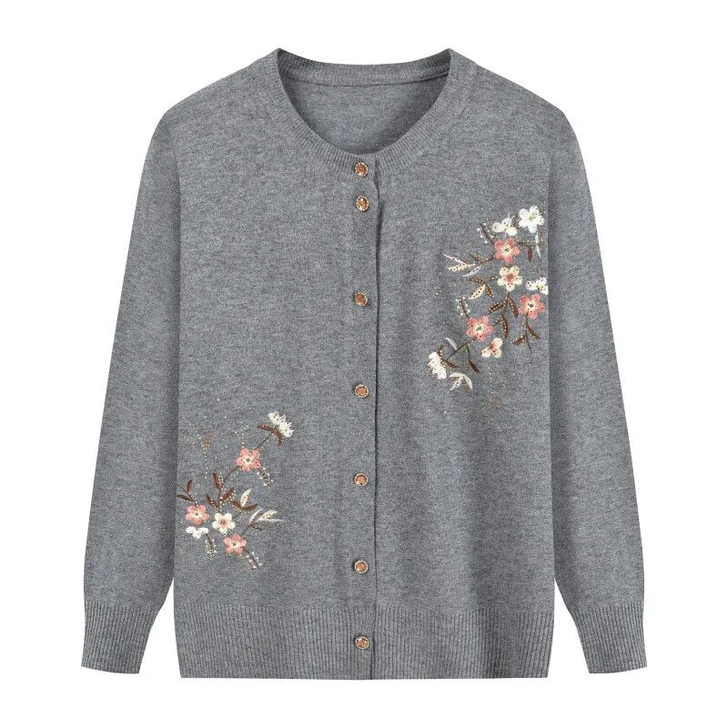 Cardigan Fleur <br> Gris