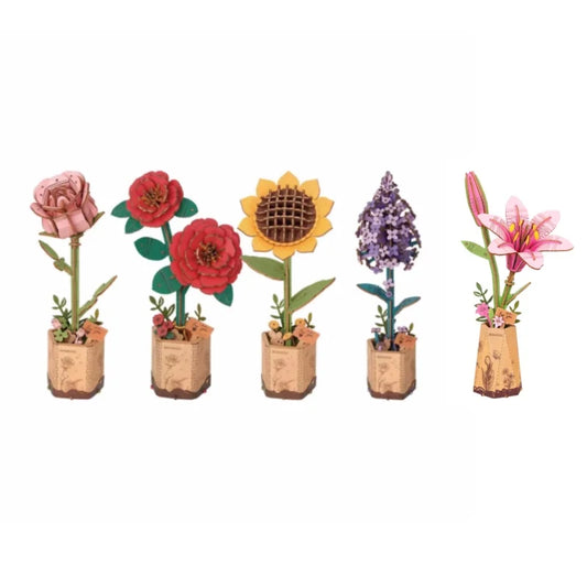 Pack de 5 Puzzles Fleurs