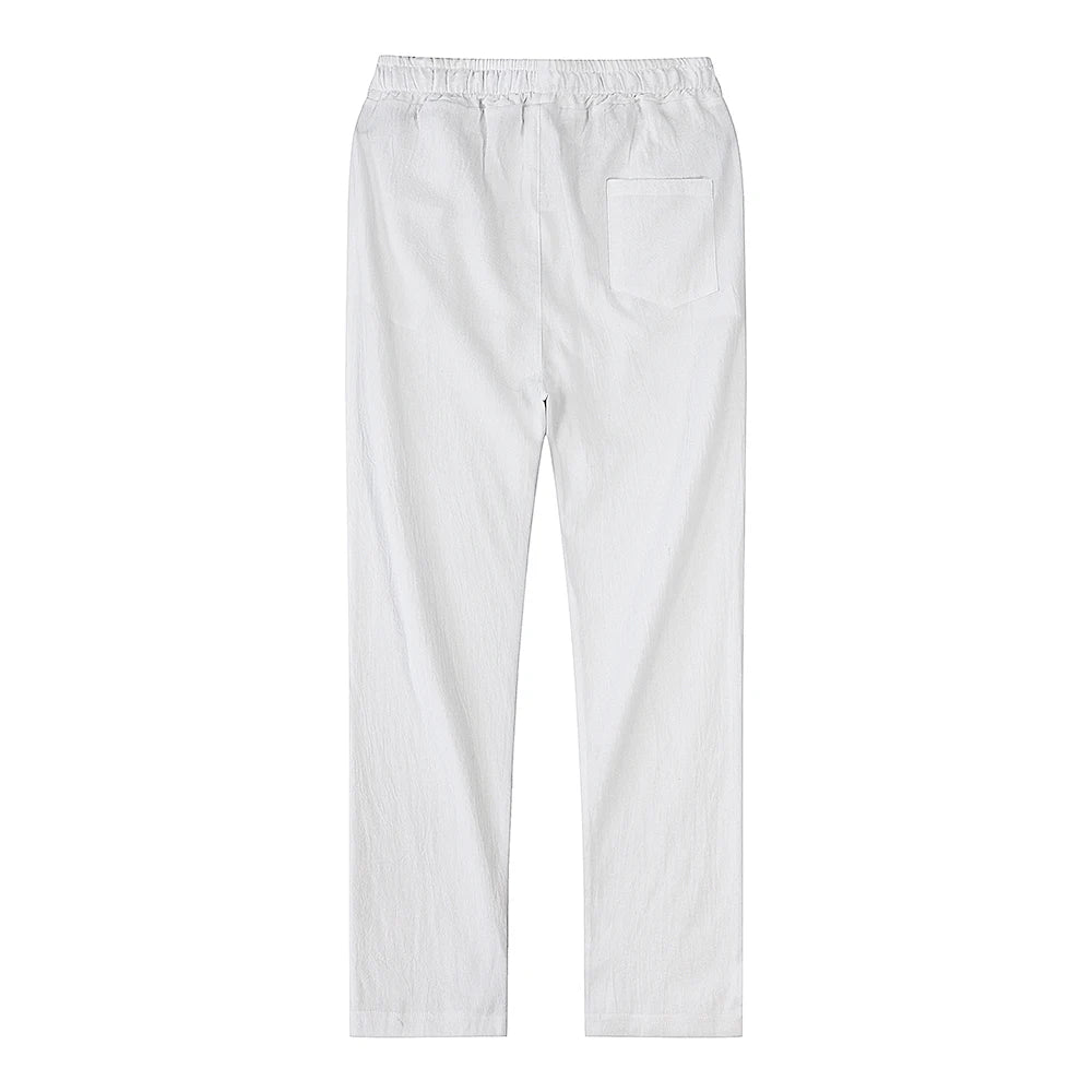 Pantalones de lino estilo mediterráneo para hombre