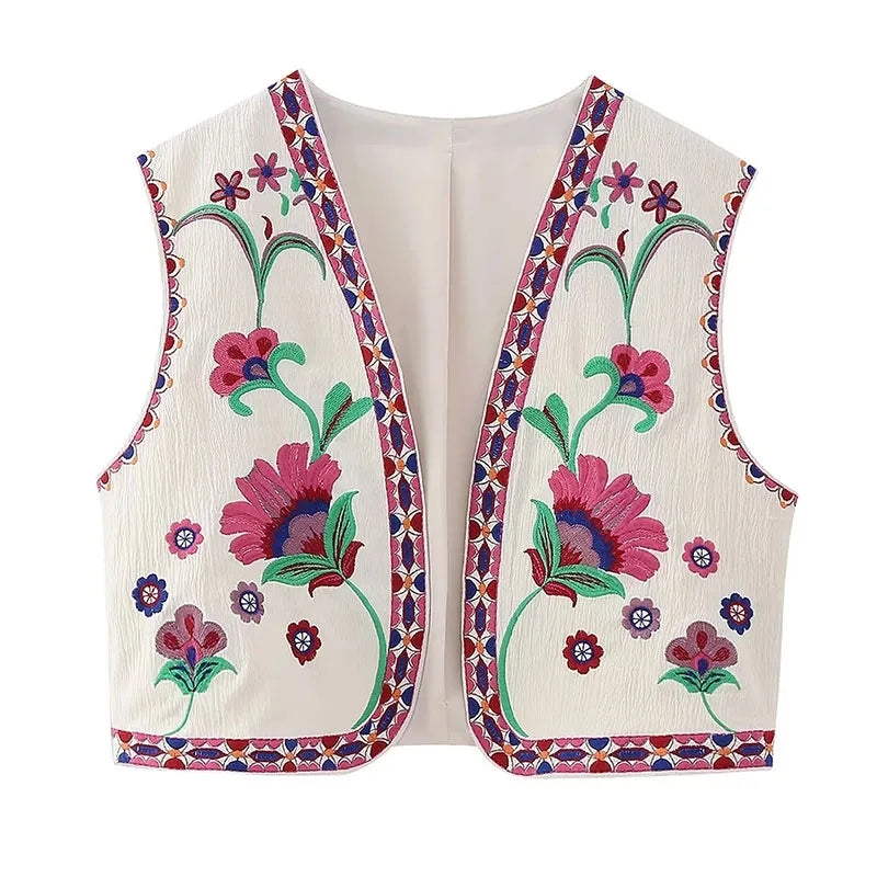 Gilet Fleuri Femme <br> Epuré Design Rouge