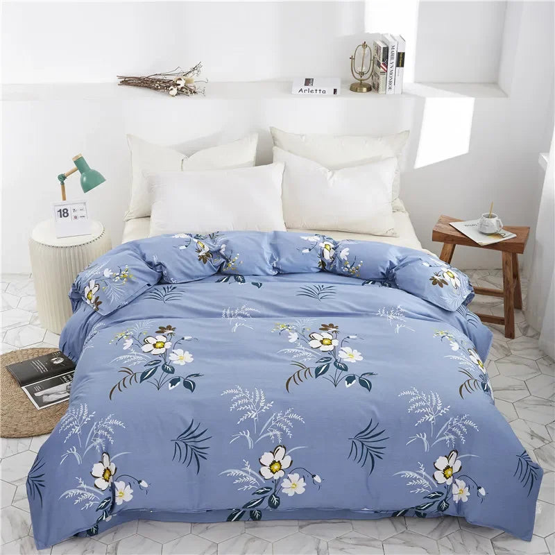 Housse de Couette Fleurie Moderne en Coton