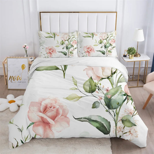 Housse De Couette Fleurie <br> Rose Classe