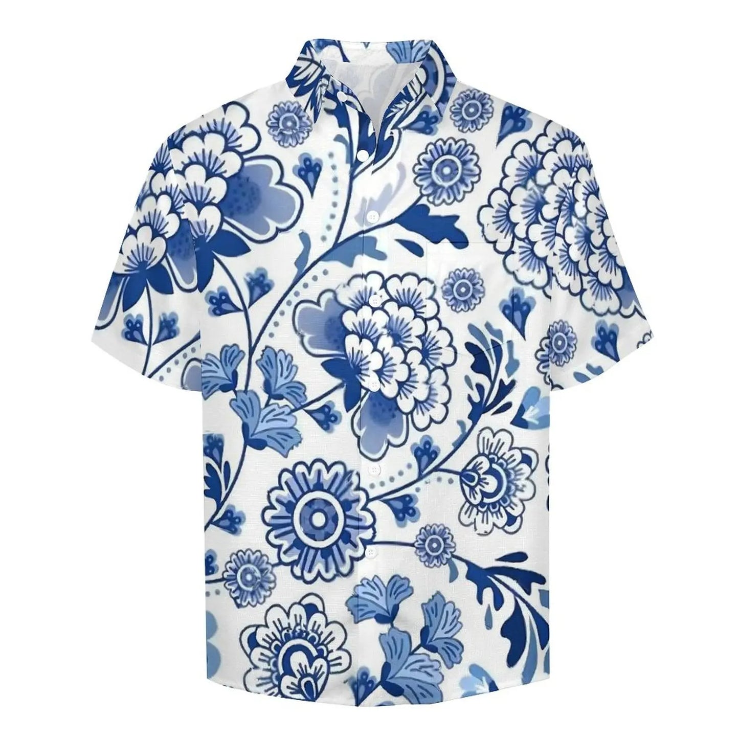 Camisa extragrande con flores para vacaciones para hombre