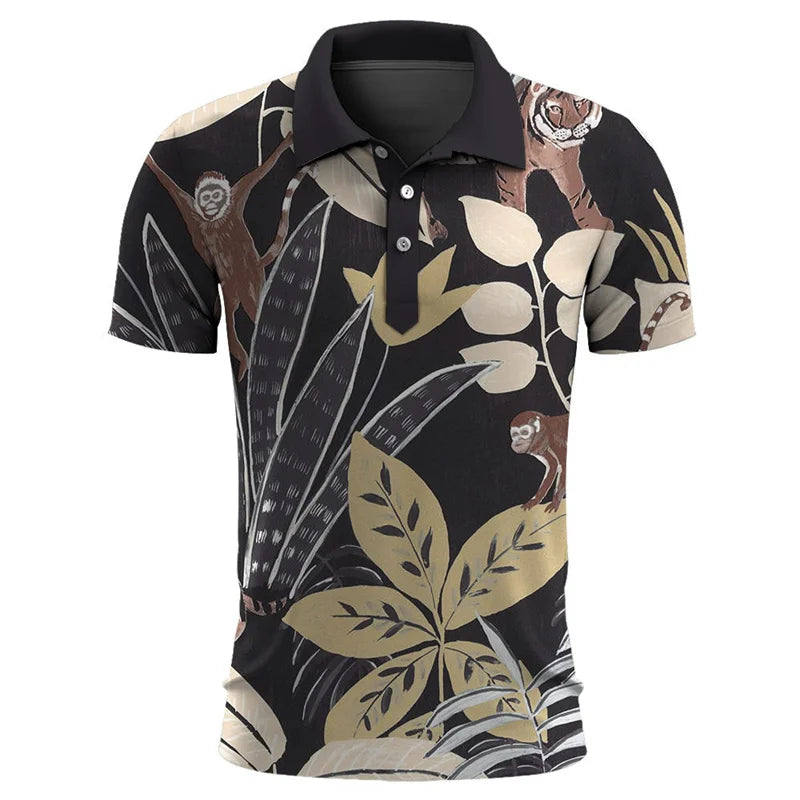 Polo Fleuri Homme Doré