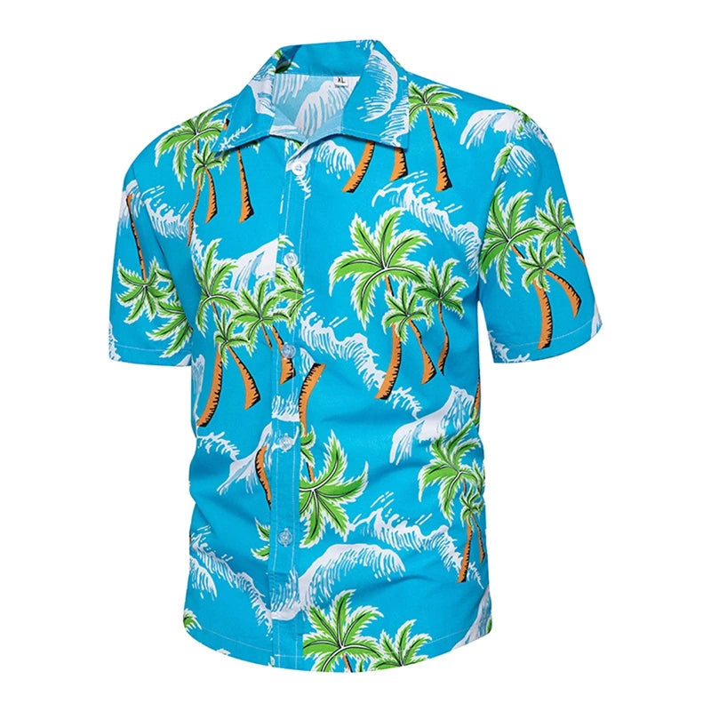 Camisa hawaiana extragrande con flores para hombre