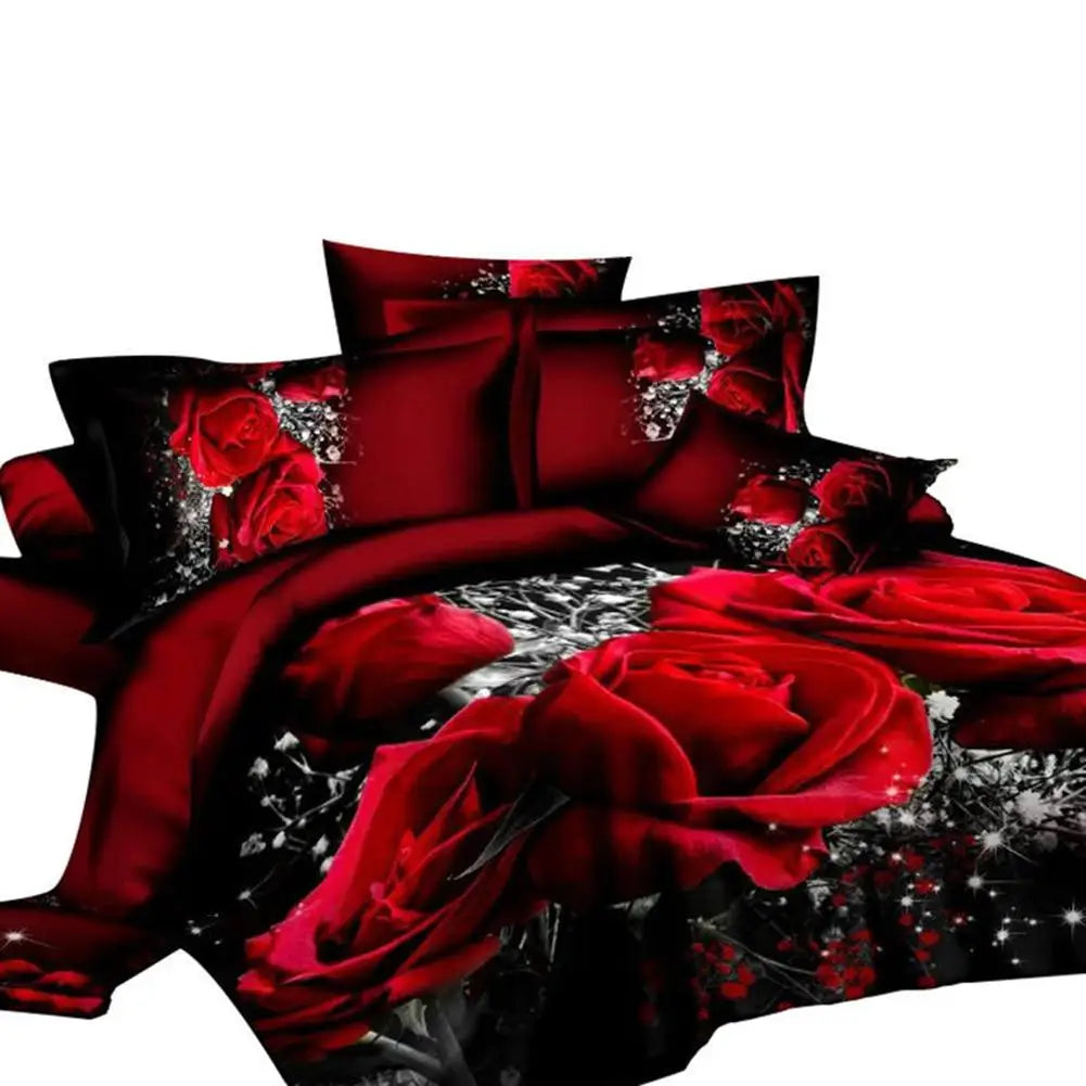 Housse De Couette Fleurie Rouge