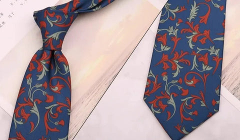 Cravate Fleurie  Mariage Bleu Foncé