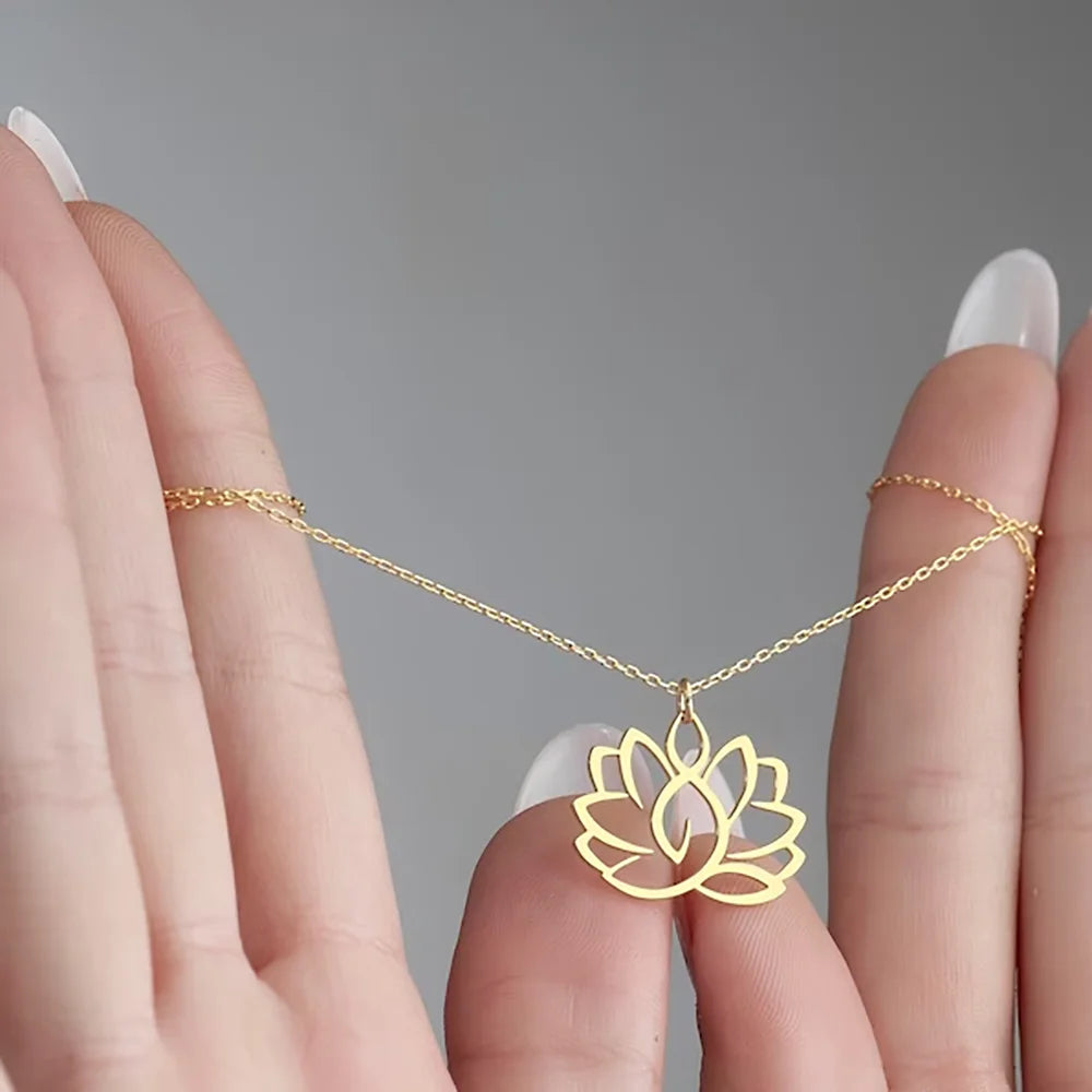 Lotus Flower Necklace for Women