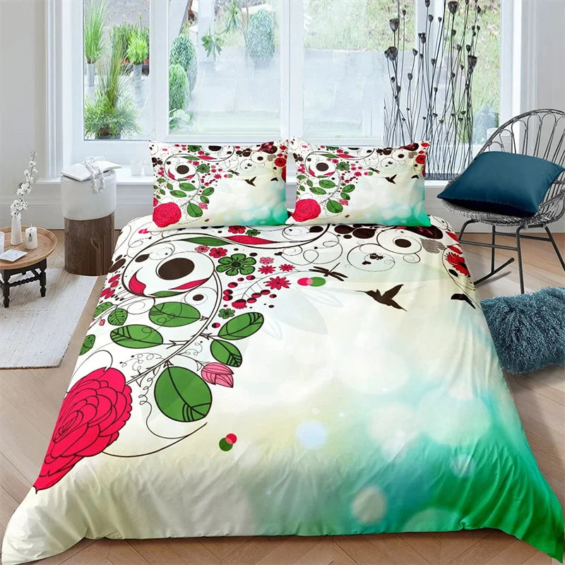 Housse De Couette Fleurie <br> Cartoon Multicolore