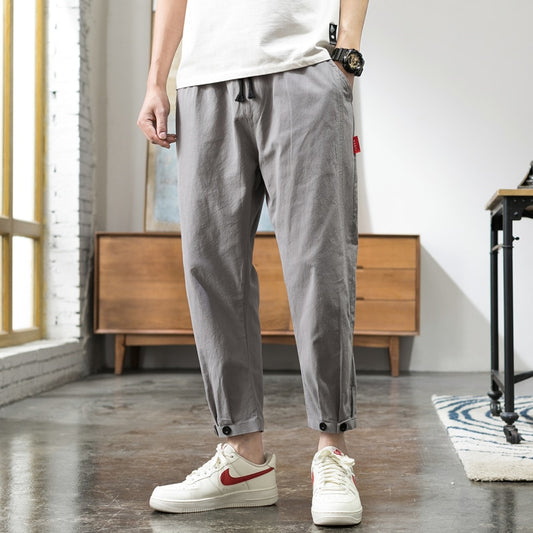 Pantalon Lin Homme <br> Ourlet Gris