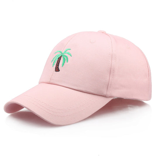 Casquette Fleur <br> Palmier Epuré Rose