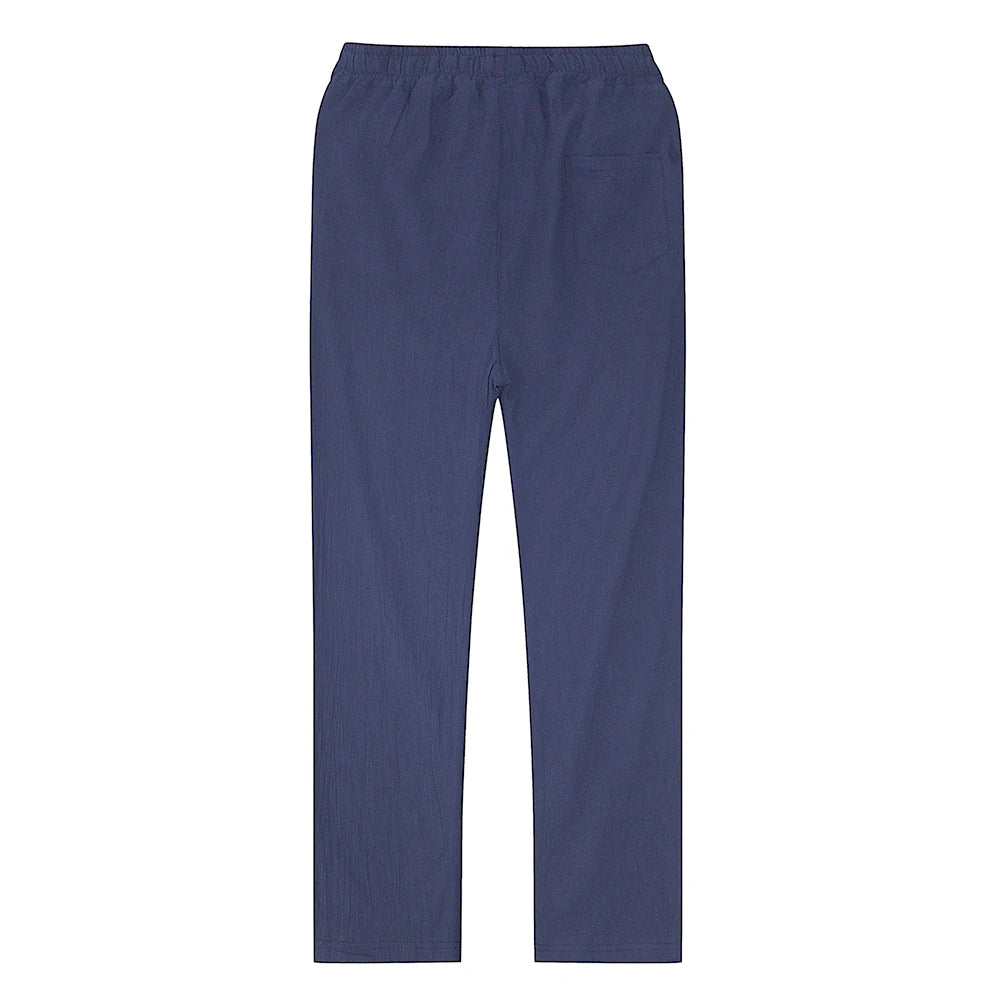 Pantalones de lino estilo mediterráneo para hombre