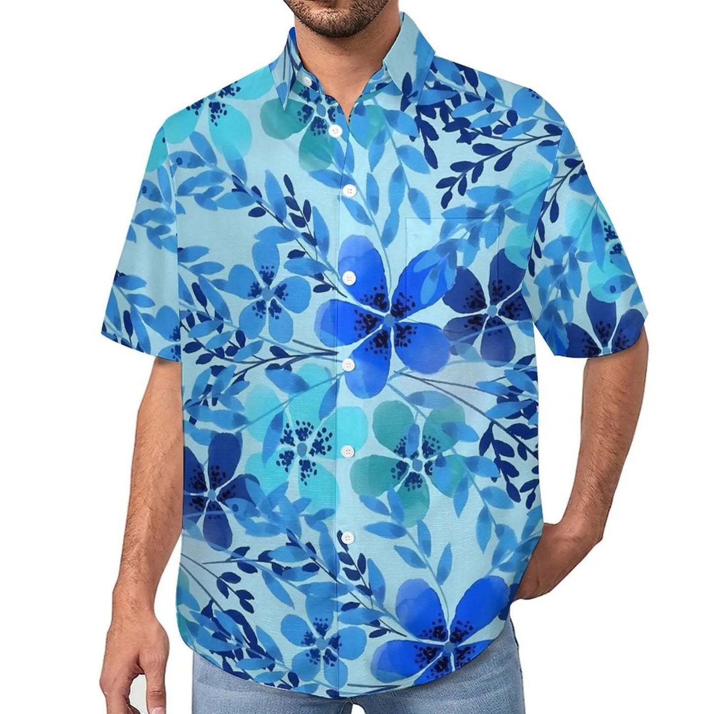 Camisa extragrande con flores para vacaciones para hombre