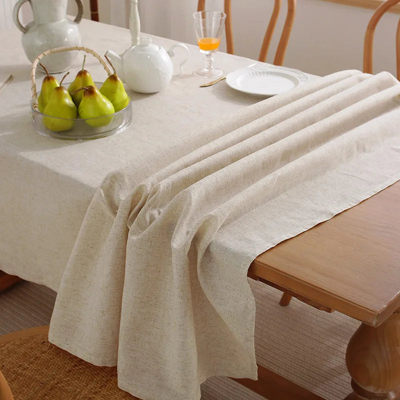 White Floral Tablecloth